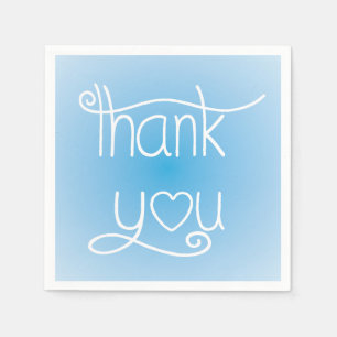 Serviette En Papier Sky Blue Merci Heart Party Napkins