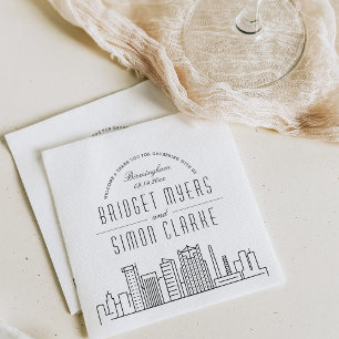 Serviette En Papier Skyline Birmingham Deco   Mariage, événement Napki