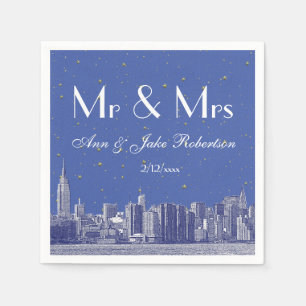 Serviette En Papier Skyline NYC do-it-yourself BG Blue Starry Mariage