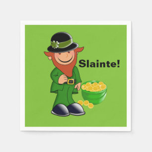Serviette En Papier Slainte ! Leprechaun, Saint Patrick's Day Napkins