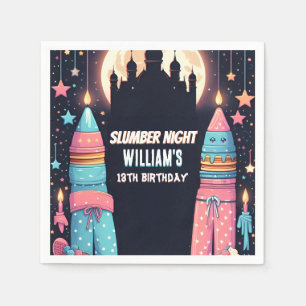 Serviette En Papier Sleep stars Sleepover Stwood Party 13e anniversair