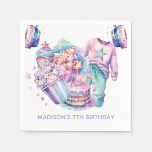 Serviette En Papier Sleepover Fille Anniversaire Pastel Personnalisé