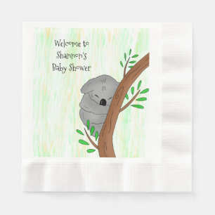 Serviette En Papier Sleepy Koala Ours personnalisé Baby shower à thème