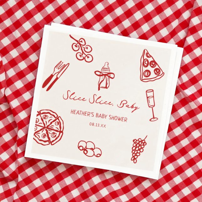 Serviette En Papier Slice Slice Baby Italien Pizza Baby shower (Créateur téléchargé)