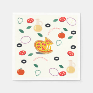 Serviette En Papier Slice Slice Baby Pizza moderne fête d'anniversaire