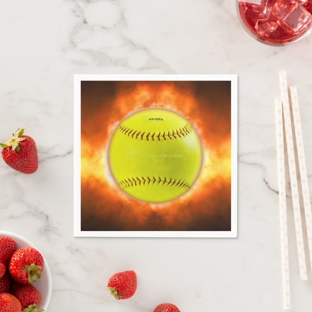 Serviette En Papier SlipperyJoe's artistic Softball on fire gay gifts  (En situation)