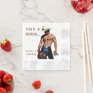 Serviette En Papier SlipperyJoe's sauve cheval monter chapeau de cowbo