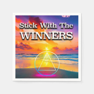 Serviette En Papier Slogan de rétablissement Stick With The Winners Su