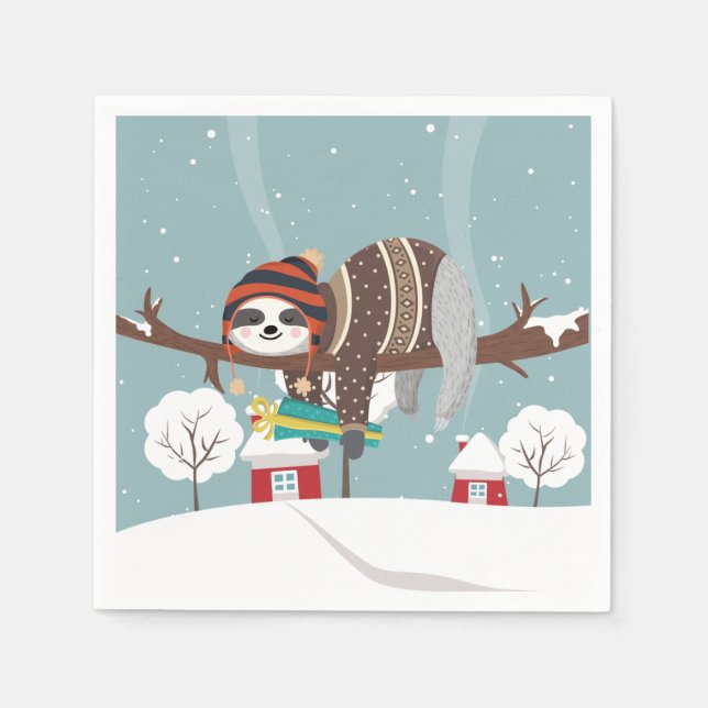 Serviette En Papier Sloth Christmas (Devant)