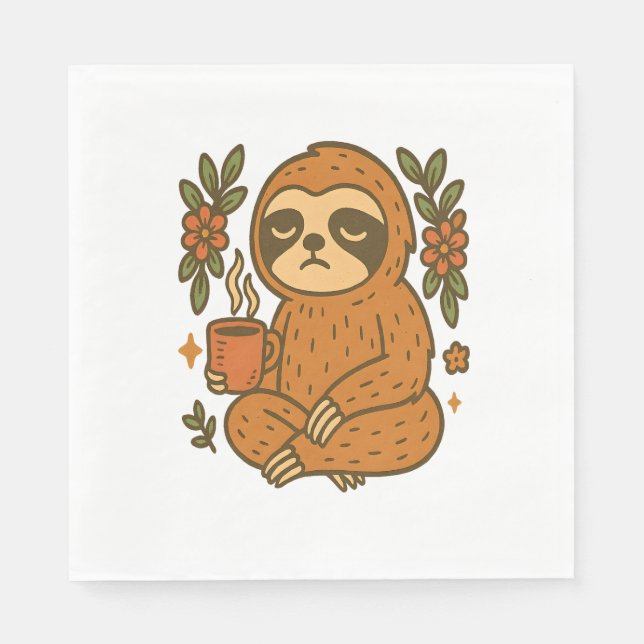 Serviette En Papier Sloth Jouer de la guitare (Devant)