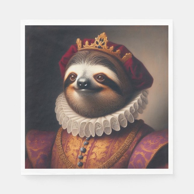 Serviette En Papier Sloth Renaissance King (Devant)
