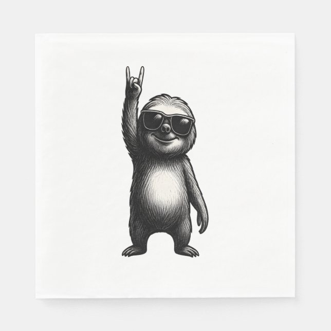 Serviette En Papier Sloth Rocking Dance (Devant)