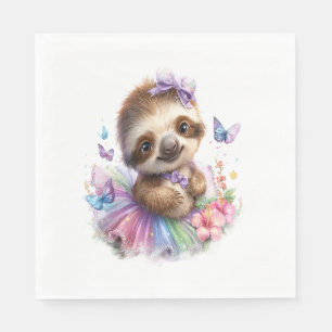 Serviette En Papier Sloth Shirt Safari Rainbow Summer