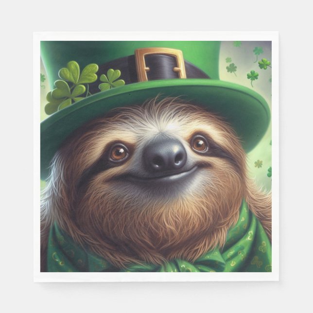 Serviette En Papier Sloth St Paddys Day (Devant)