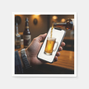 Serviette En Papier Smartphone Beer Mug