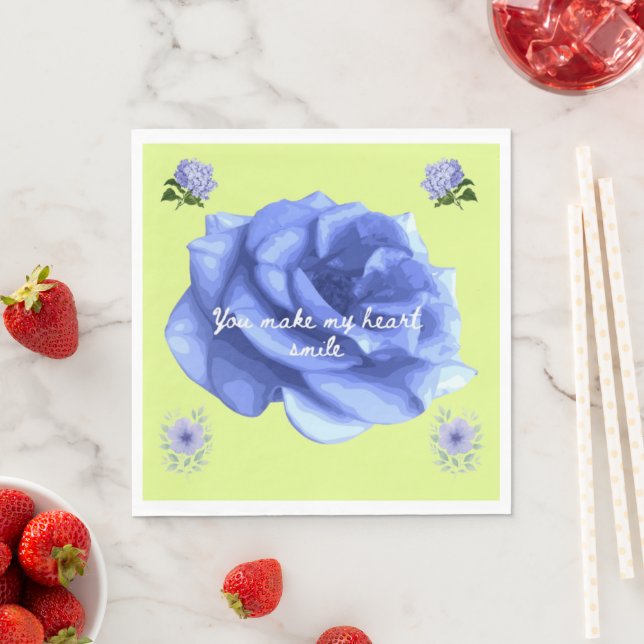 Serviette En Papier Smiling heart light green (En situation)