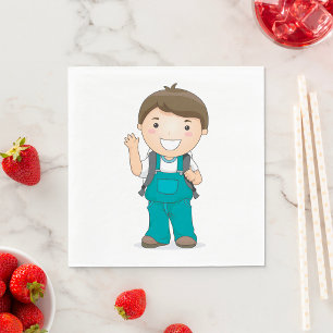 Serviette En Papier Smiling School Boy avec sac à dos