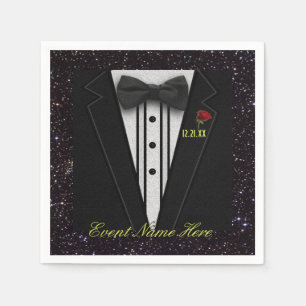 Serviette En Papier Smoking et ciel nocturne noirs de personnaliser