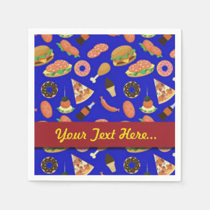 Serviette En Papier Snack Time Blue Picnic Napkins