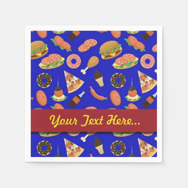 Serviette En Papier Snack Time Blue Picnic Napkins (Devant)