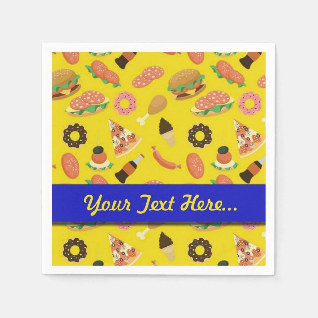 Serviette En Papier Snack Time Pique-Nique Jaune (Devant)