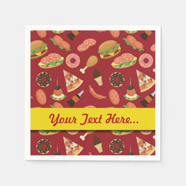 Serviette En Papier Snack Time Red Picnic Napkins (Devant)