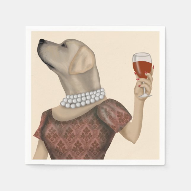 Serviette En Papier Snob de vin du Labrador jaune (Devant)