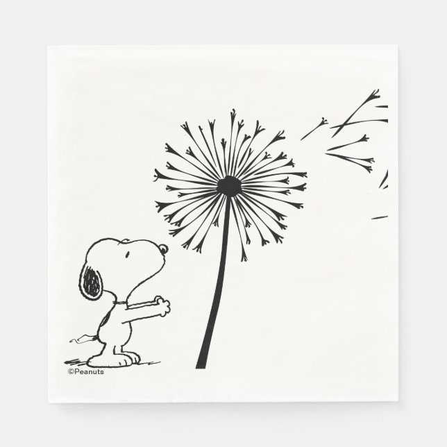 Serviette En Papier Snoopy Avec Dandelion (Devant)