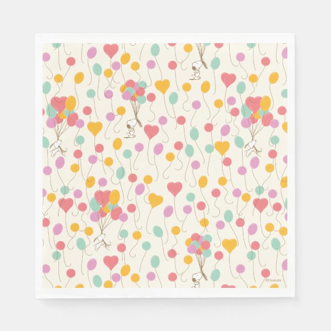 Serviette En Papier Snoopy Bunches of Balloons Motif (Devant)