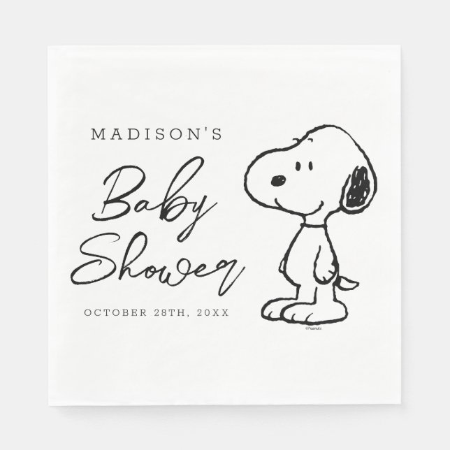 Serviette En Papier Snoopy d'arachides | BABY SHOWER (Devant)