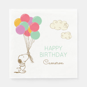 Serviette En Papier Snoopy et Ballons Anniversaire