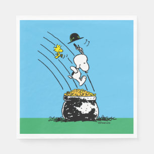 Serviette En Papier Snoopy Jumping dans le pot d'or