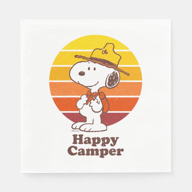 Serviette En Papier Snoopy | Scout Beagle - Happy Camper (Devant)