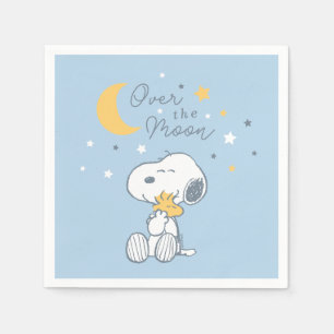 Serviette En Papier Snoopy & Woodstock Fête de Naissance Over the Mo