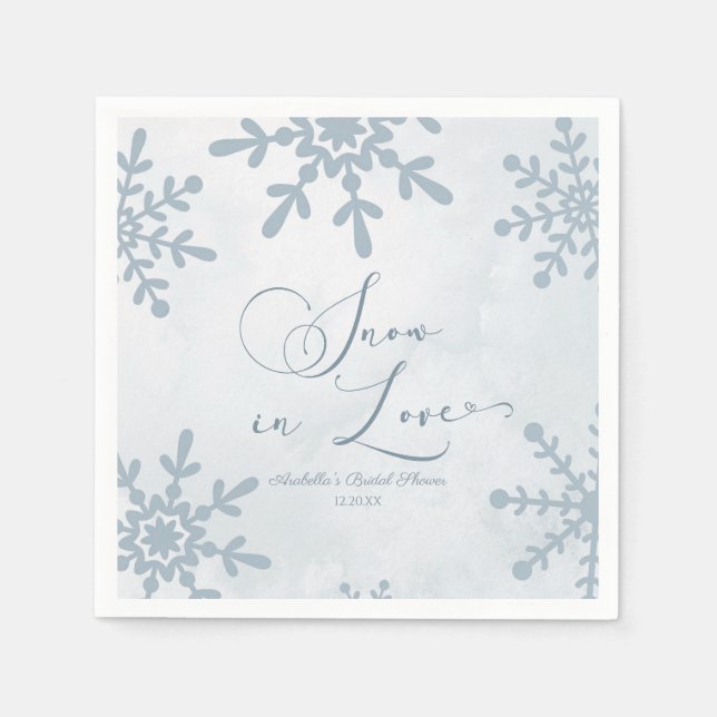 Serviette En Papier Snow In Love Winter Wonderland Bridal Shower (Devant)