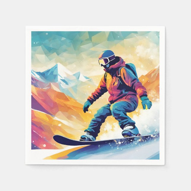 Serviette En Papier Snowboard 16e Anniversaire Papier serviettes (Devant)