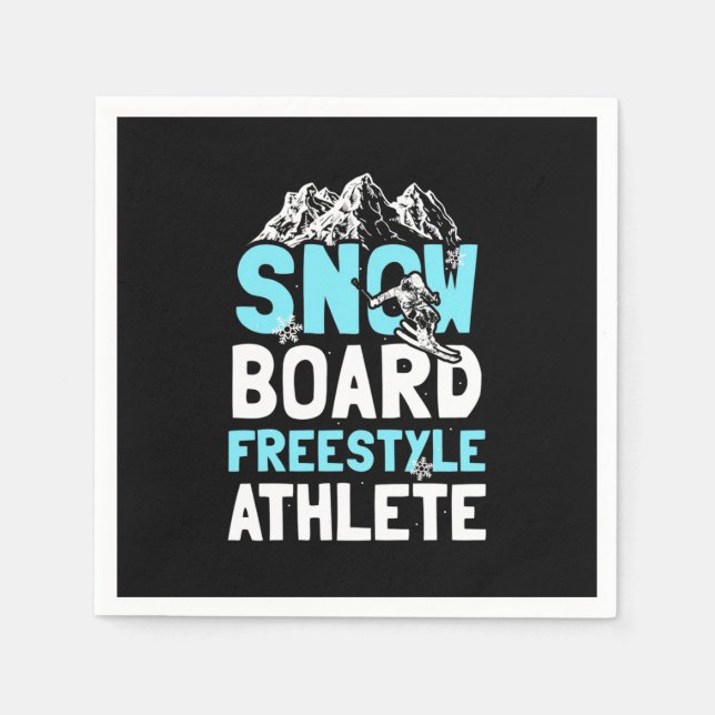 Serviette En Papier Snowboard Freestyle Athlète (Devant)