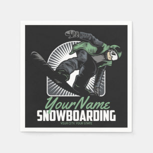 Serviette En Papier Snowboarding