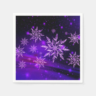 Serviette En Papier Snowflake rose violet hiver mignon
