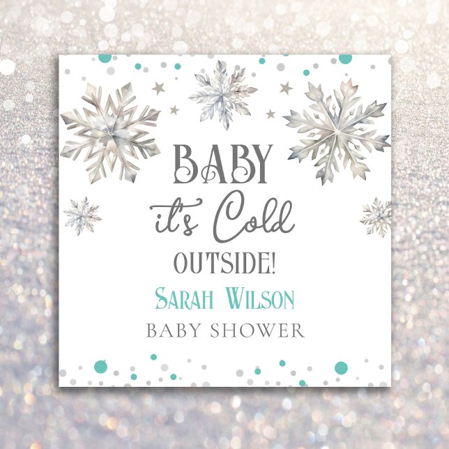 Serviette En Papier Snowflakes Baby il fait froid dehors baby shower (Créateur téléchargé)