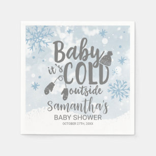 Serviette En Papier Snowflakes Baby It's Cold Outside Baby shower