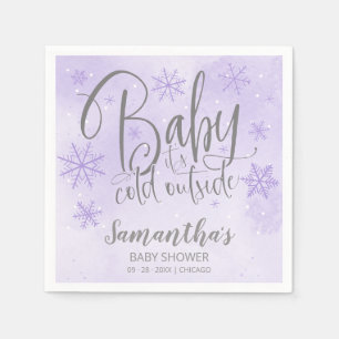 Serviette En Papier Snowflakes Baby It's Cold Outside Baby shower Napk