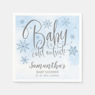 Serviette En Papier Snowflakes Baby It's Cold Outside Boy Baby shower