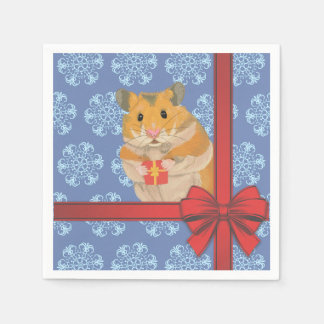 Serviette En Papier Snowflakes Christmas Hamster