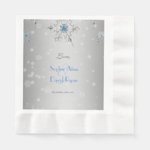 Serviette En Papier Snowflakes en argent Crystals Mariage perles en ar