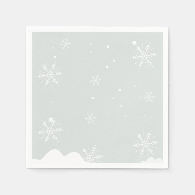 Serviette En Papier Snowflakes givré fête d'anniversaire (Devant)