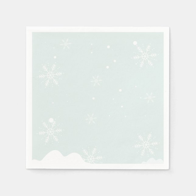 Serviette En Papier Snowflakes givré fête d'anniversaire (Devant)