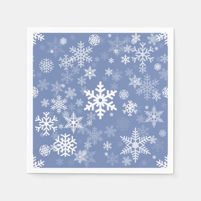 Serviette En Papier Snowflakes Personnaliser graphique Arrière - plan  (Devant)