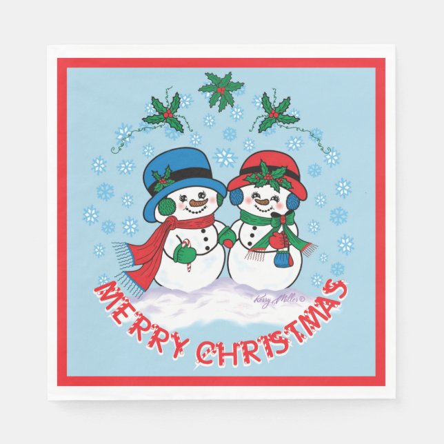 Serviette En Papier Snowman (Devant)