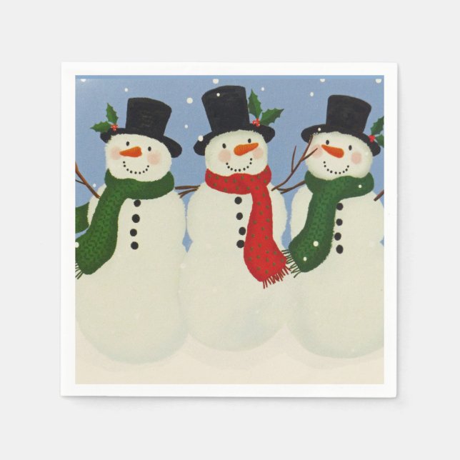 Serviette En Papier Snowman (Devant)
